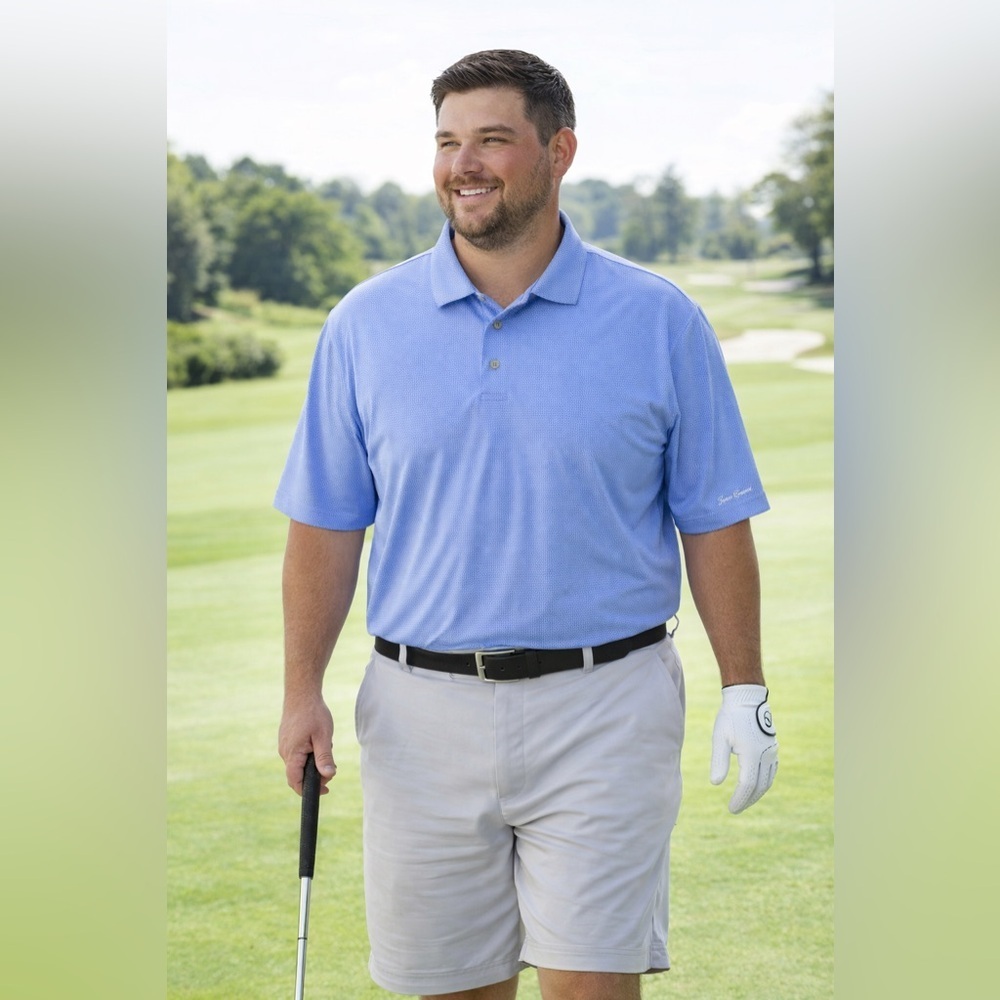 Ben Hogan Performance Blue Patterned Golf Polo